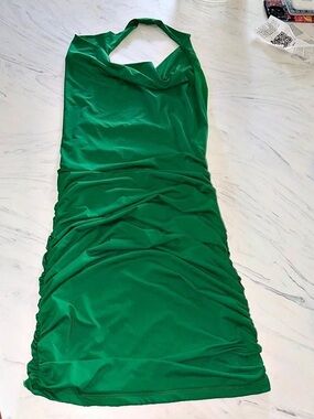 Hello Molly Green Ruched Mini Dress Size 4
